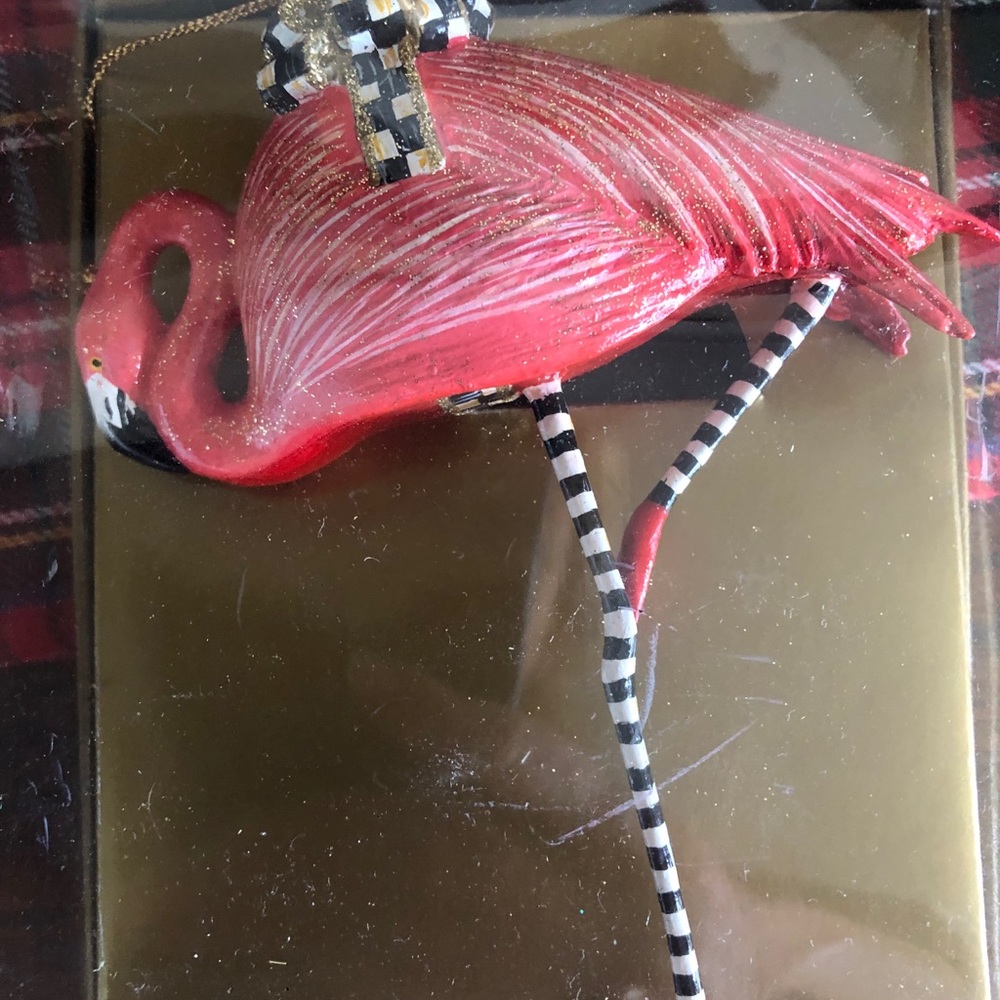 Mackenzie Childs Flamingo Christmas Ornament